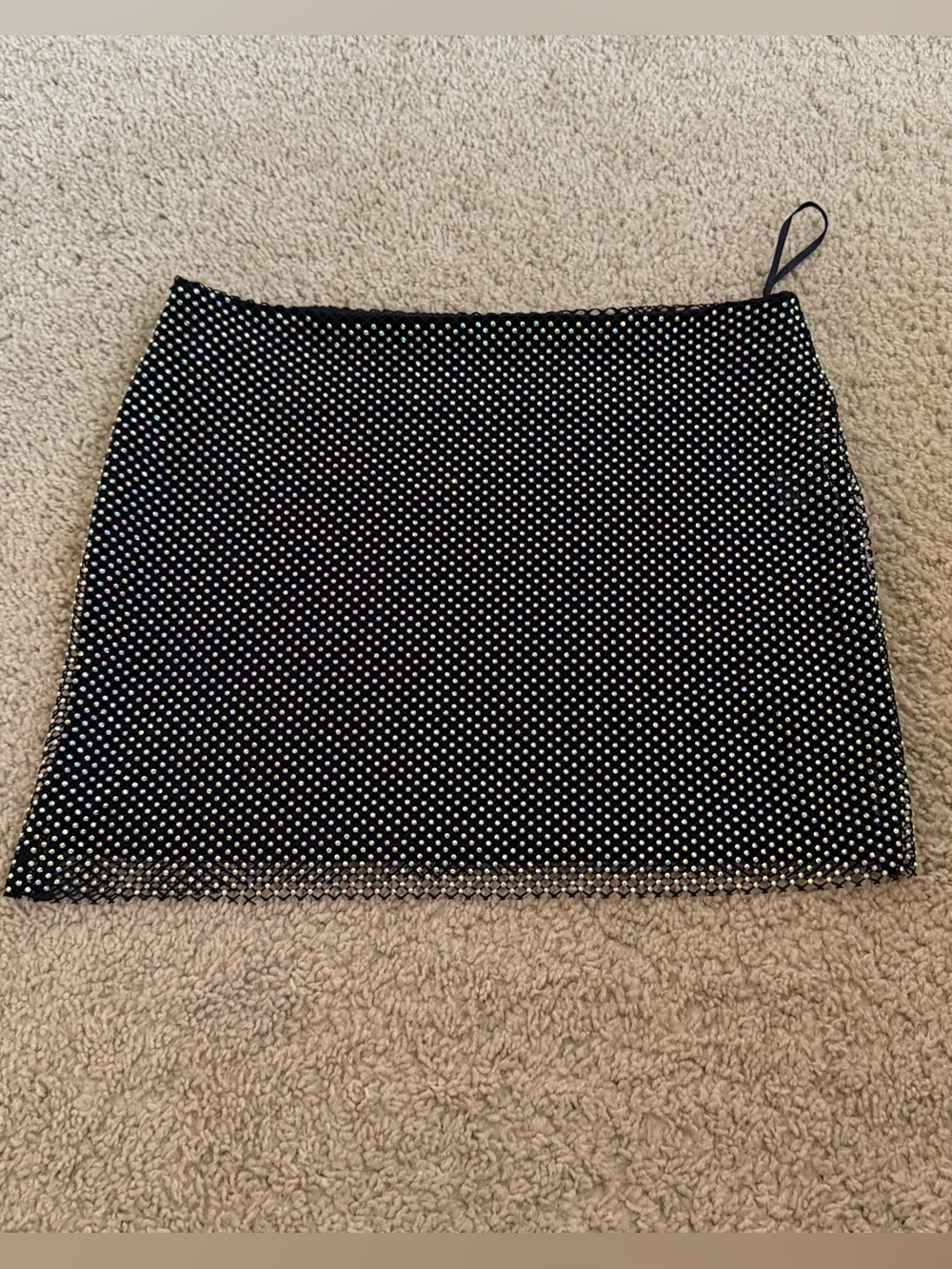SLA The Label Black Crystal Mini Skirt